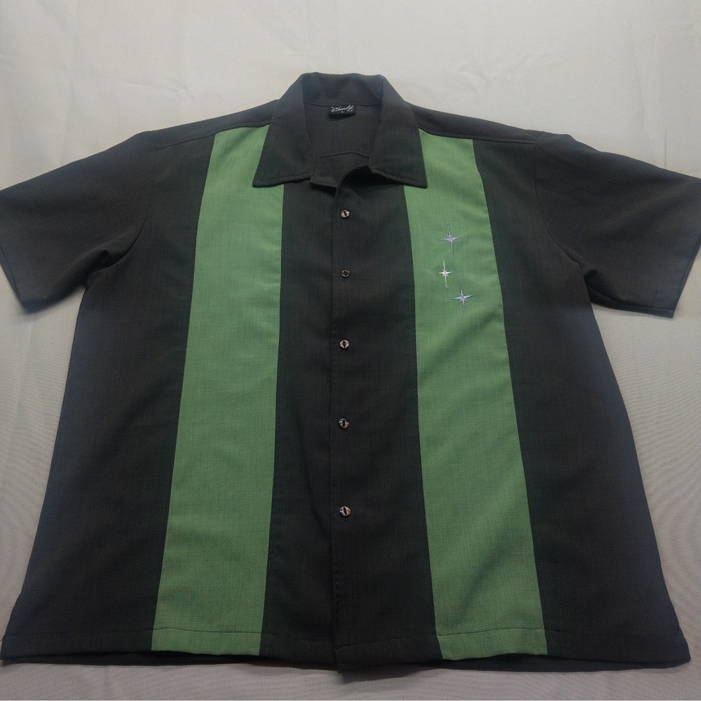 STEADY CLOTHING MEN'S LARGE BOWLING ROCKABILLY ATOMIC 1950s STYLE SHIRT
